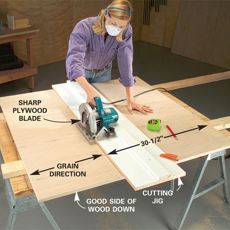 cutting plywood with circular saw