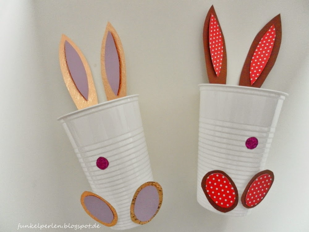 Last Minute DIY für Ostern: Hasenbecher @ funkelperlen.blogspot.de Easy Last Minute DIY for easter: bunny cups @ funkelperlen.blogspot.de