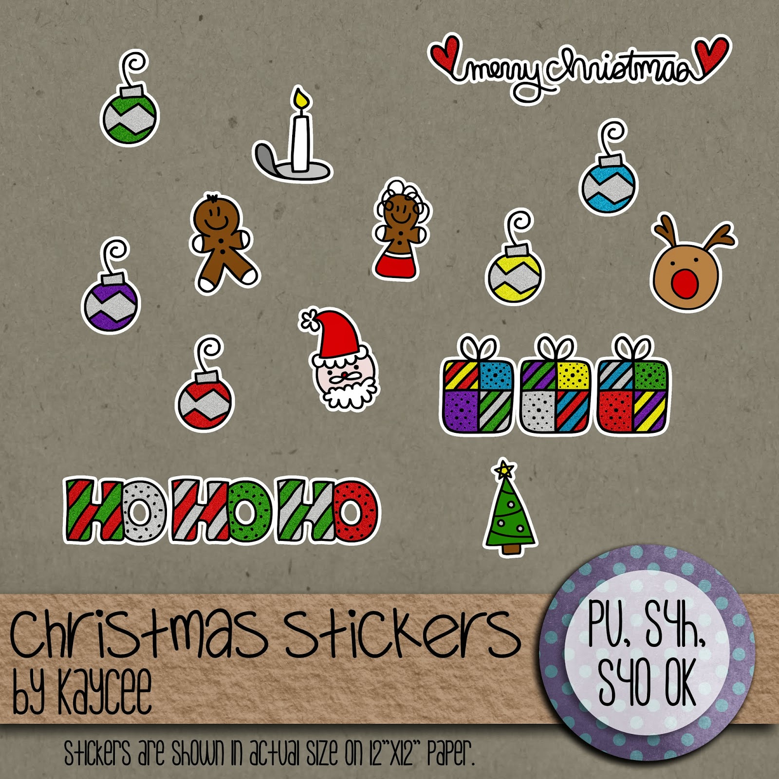 BEST FREE DIGITAL SCRAPBOOK Free scrapbook “Christmas stickers” from