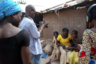 Lamy Fatty films family members at the home of the CMC Coordinator in Karcia, Senegal.