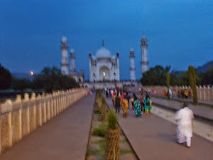 A exact replica of "Taj Mahal" in Agra." Bibi Ka Maqbara" seen in twilight.