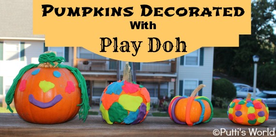 Pumpkins Decorated with Play Doh Pumpkins Decorated with Play Dough