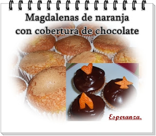 Magdalenas De Naranja Con Cobertura De Chocolate
