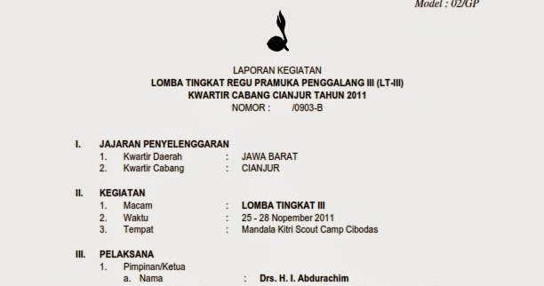 AwayBachtiar : Contoh Laporan Kegiatan (Lomba Tingkat)