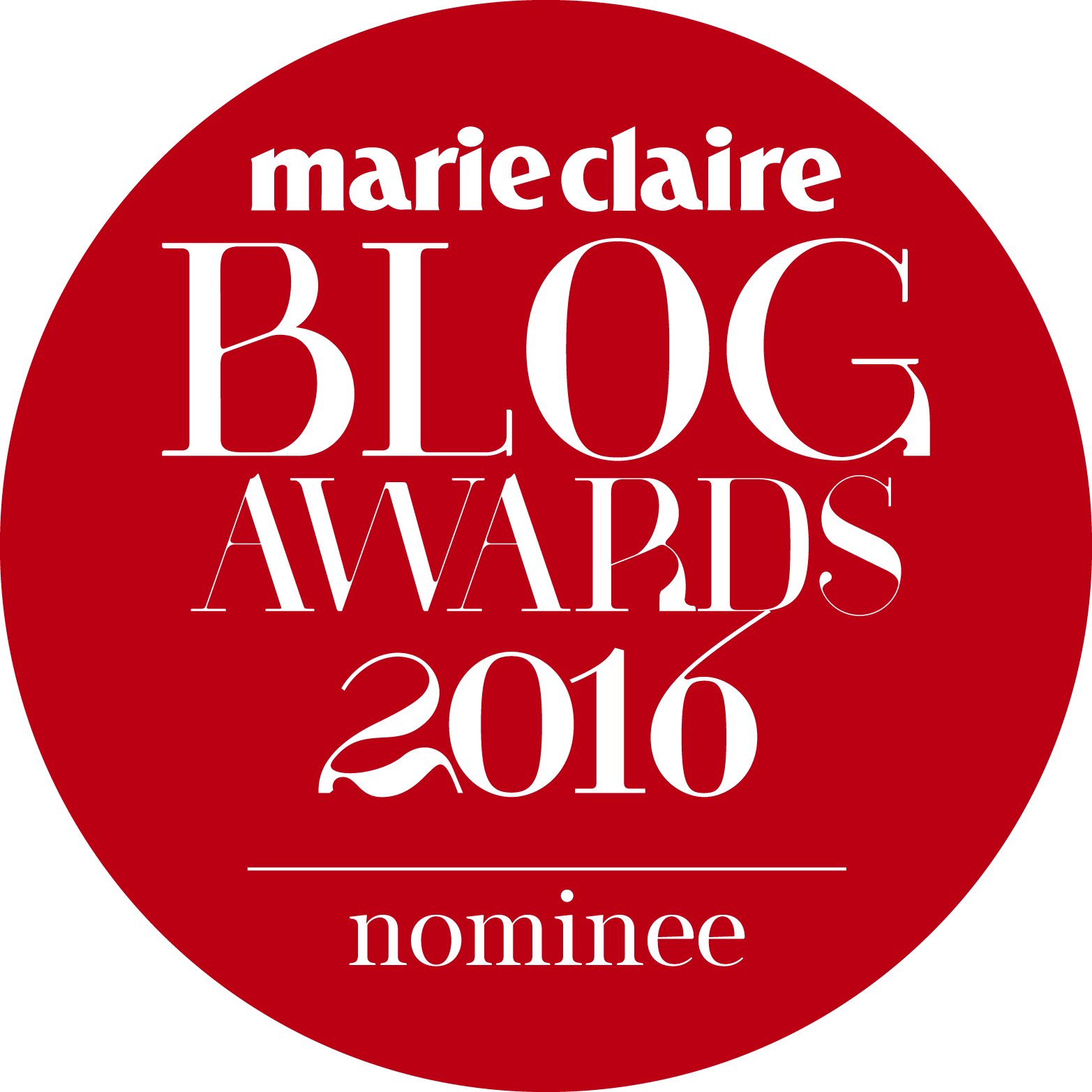 Marie Claire Blog Awards 2016 Nominee
