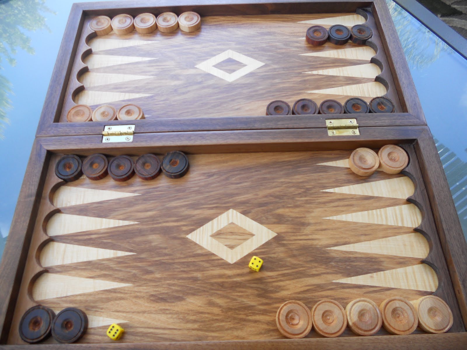 Born in The Shop Backgammon Board and Chips