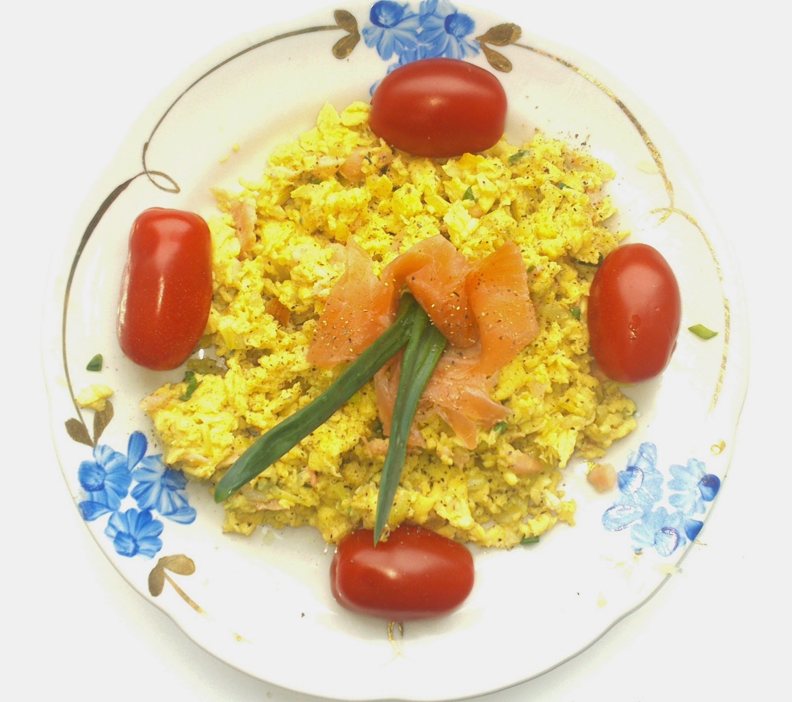 Cooking with Blueberry Salmon and Eggs for Breakfast