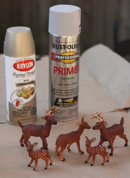 DIY Spray Golden Deer Family 17 Apart