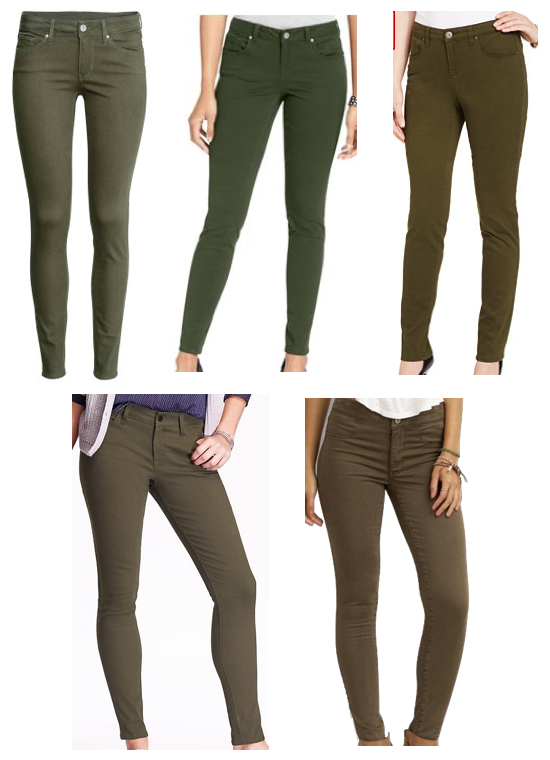 Putting Me Together: How To Wear Olive Skinny Jeans - 15 Ways If you don't own any and are looking, here are a few options from Macy's, Old Navy, H&M, and American Eagle, and almost all of them are pretty darn cheap ... - Putting Me Together: How To Wear Olive Skinny Jeans - 15 Ways