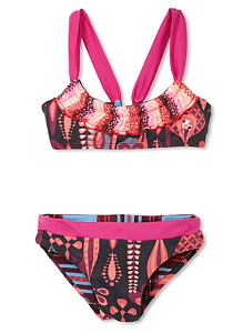 MyHabit: Maaji Swimwear: Art Flower 2-Piece Swimsuit. Ruffle-trimmed top with adjustable shoulder straps, reversible bikini bottom