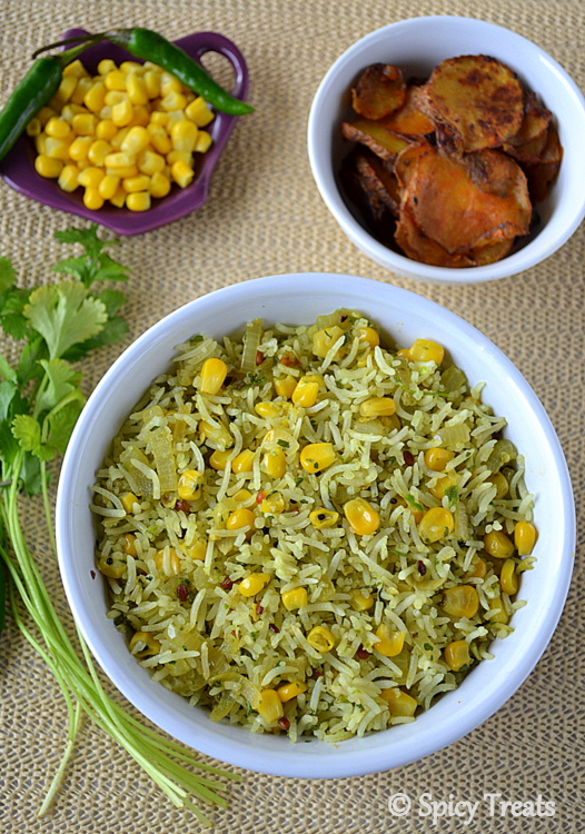 Spicy Treats Sweet Corn Cilantro Rice