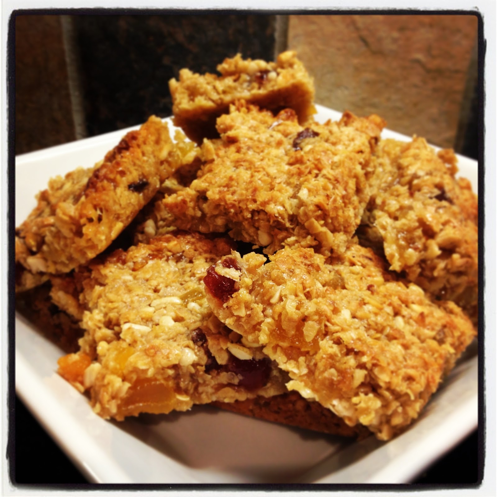 A Kick At The Pantry Door Honey, Fruit and Nut Flapjacks