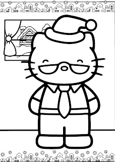 Hello Kitty Christmas Coloring Page activity for kids