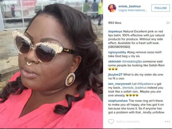 Eniola Badmus wants you to stop talking about her nose ring Eniola Badmus wants you to stop talking about her nose ring