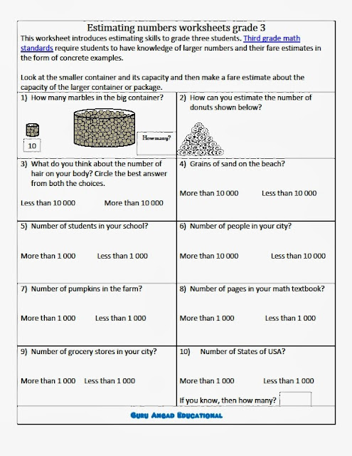 3rd Grade Math: Estimating Numbers