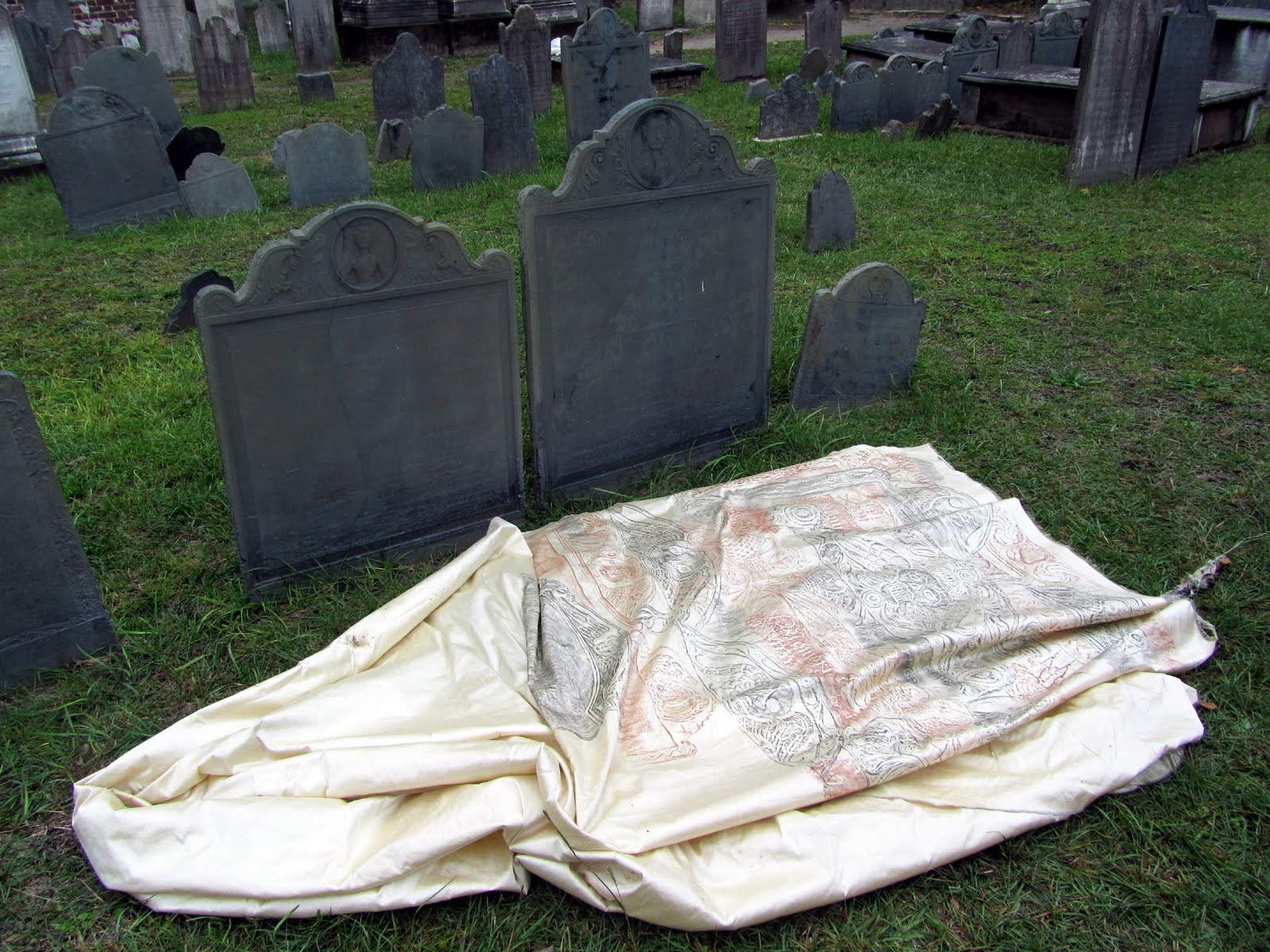 Art In Stitches Grave Rubbing in the Circular Churchyard