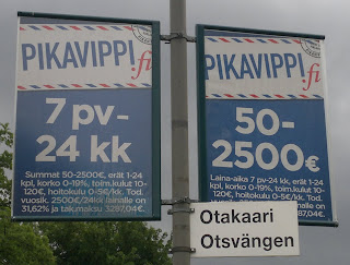Pikavippimainontaa Otaniemessä, 13.7.2011 Pikavippimainontaa Otaniemessä, 13.7.2011