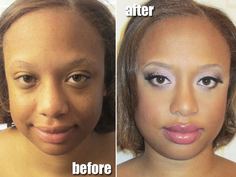 Airbrush Makeup before and After submited images.