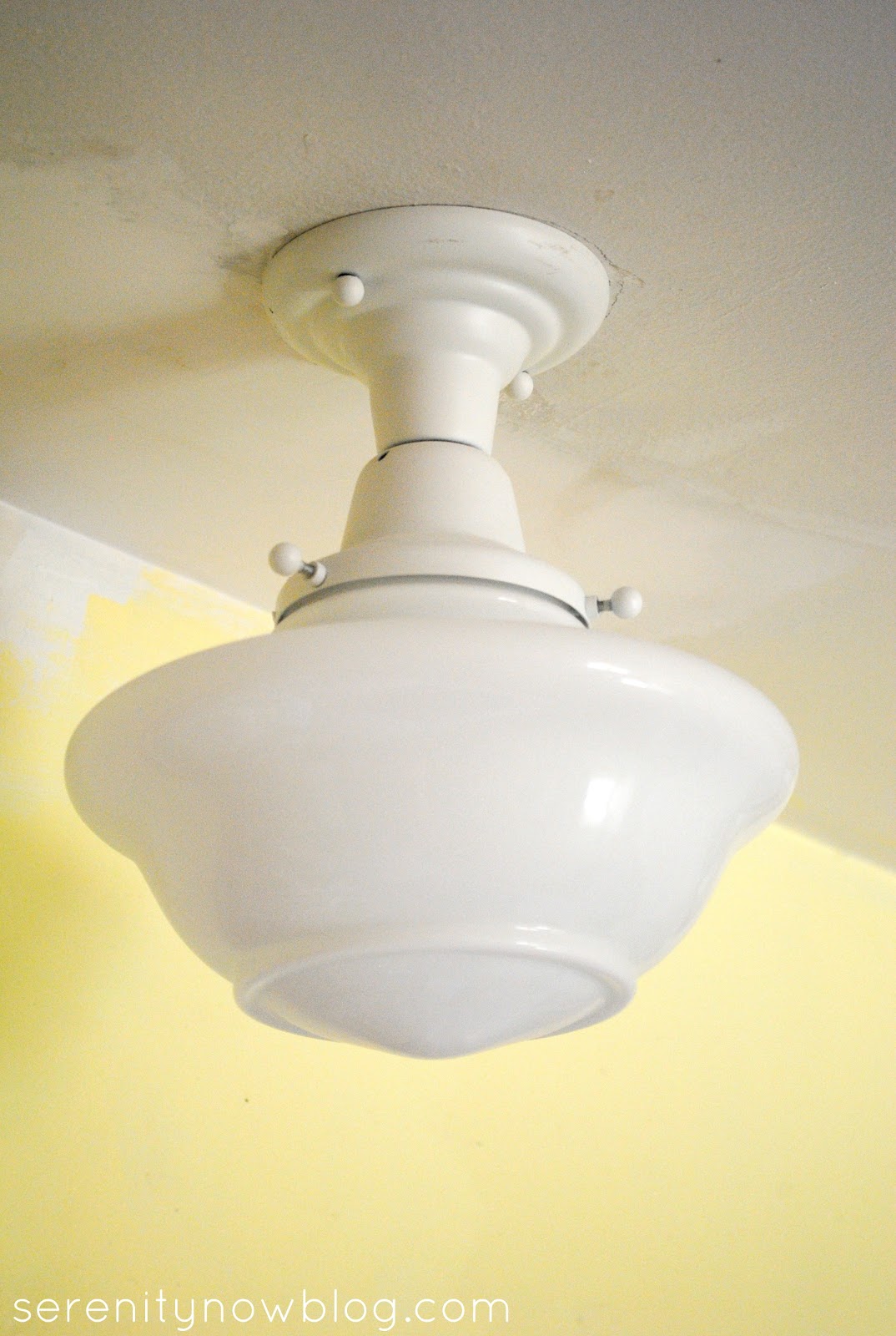 Serenity Now Kitchen Light Fixture Makeover (Spray Paint)