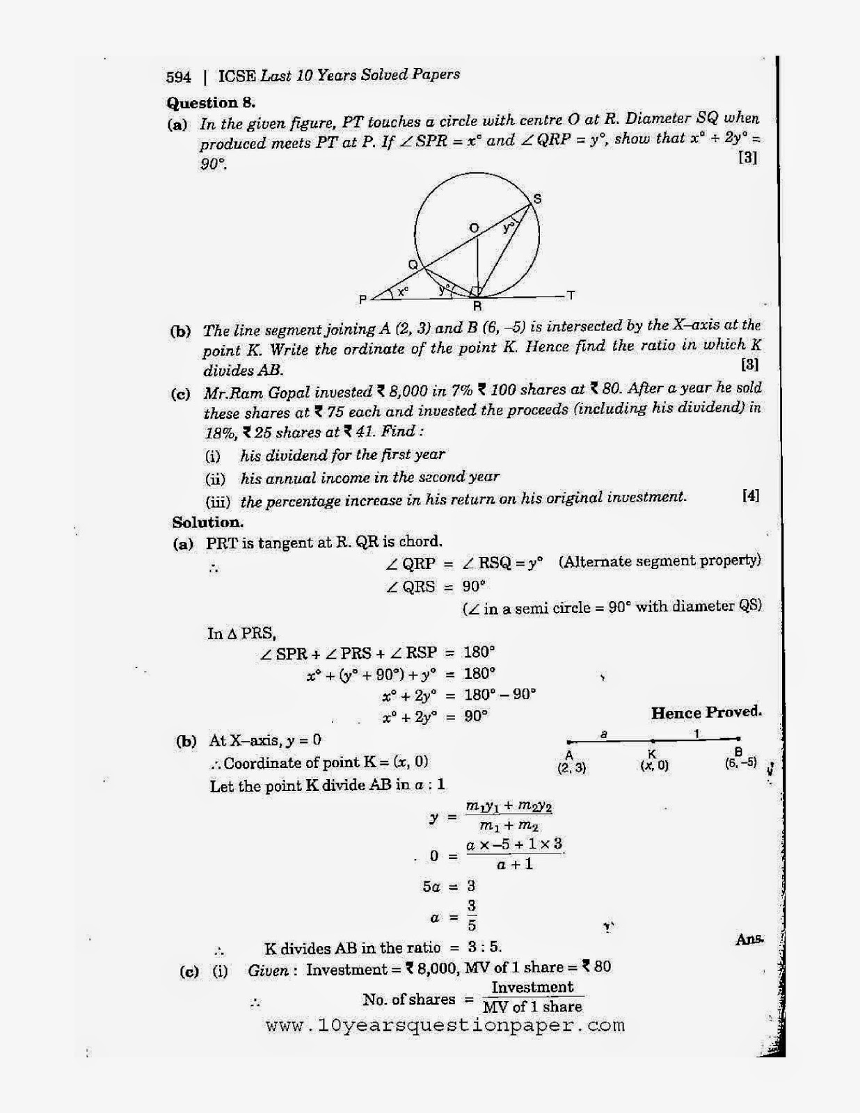 Icse class 10th mathematics solved question paper 2006 Icse class 10th mathematics solved question paper 2006
