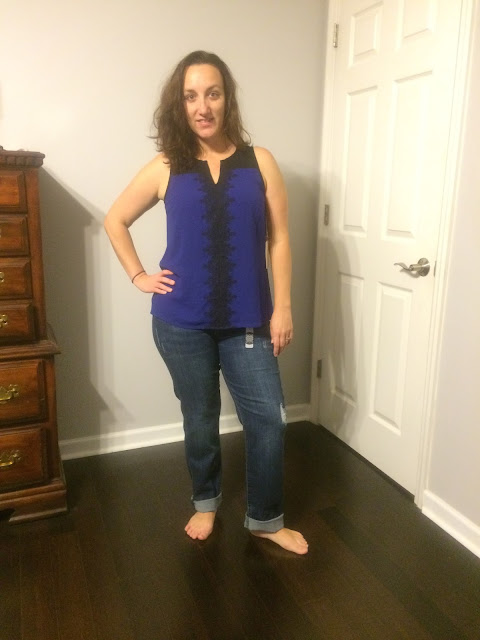 Stitch Fix, Kut From The Kloth, Kate Distressed Boyfriend Jean & 41Hawthorn Lana Lace Detail Blouse