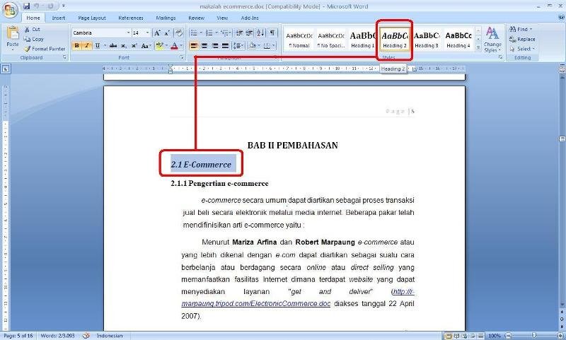 Cara Membuat Format Daftar Isi Ms Word | cara membuat daftar isi table of contents pada microsoft Cara Membuat Format Daftar Isi Ms Word | cara membuat daftar isi table of contents pada microsoft