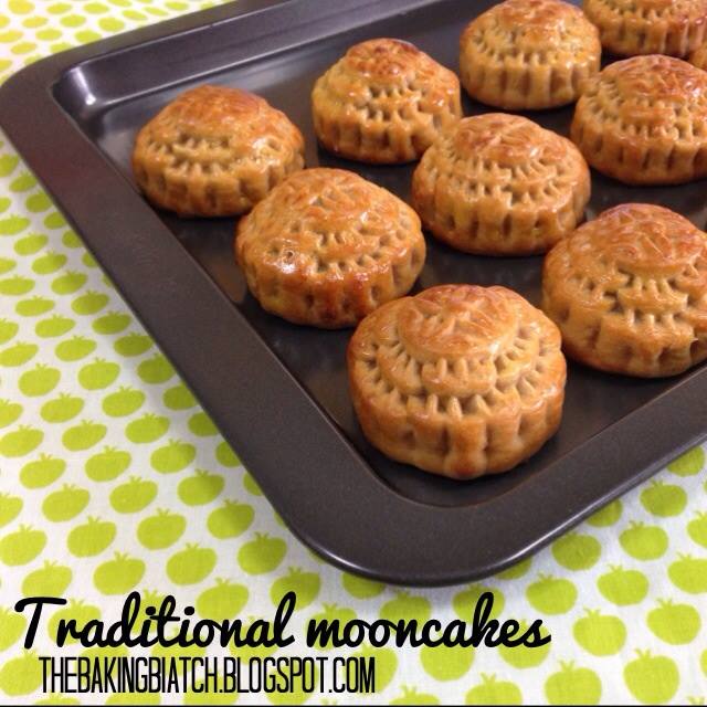 The Baking Biatch by Cynthia Lim Traditional Mooncakes (Lotus paste with melon seeds)