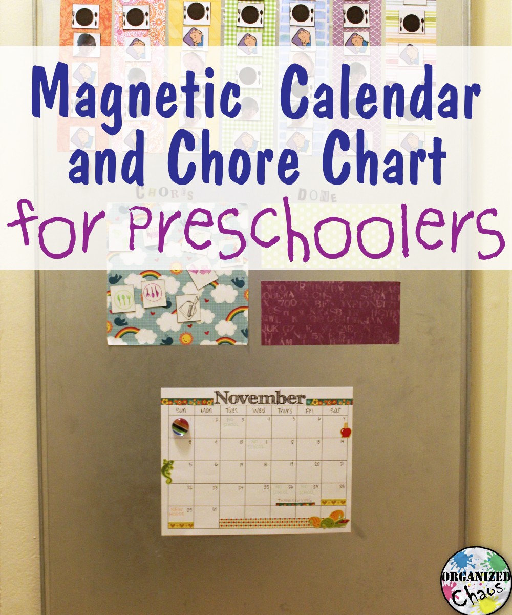 monday magnetic calendar for preschoolers diy chore chart ideas for preschoolers