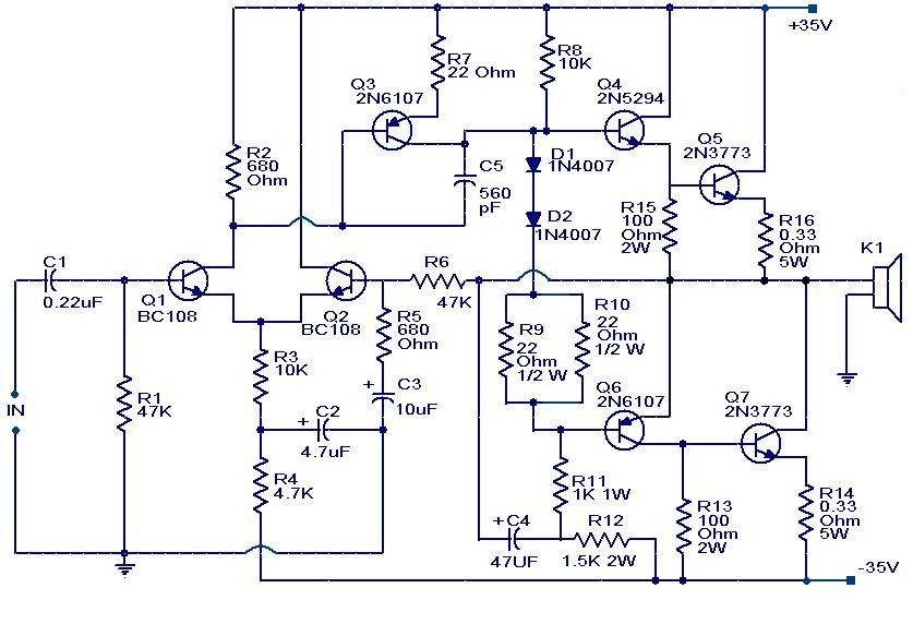 100w Subwoofer Amplifier Circuit