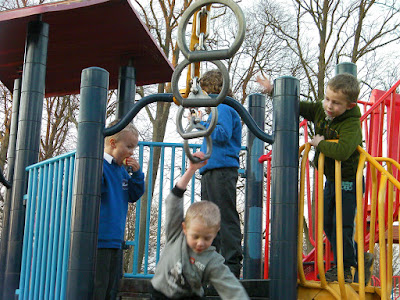 monkey bars and climbing frame in the park