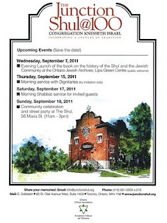 Toronto Junction Shul - Congregation Knesseth Israel - Centennial Celebration, September 2011, poster