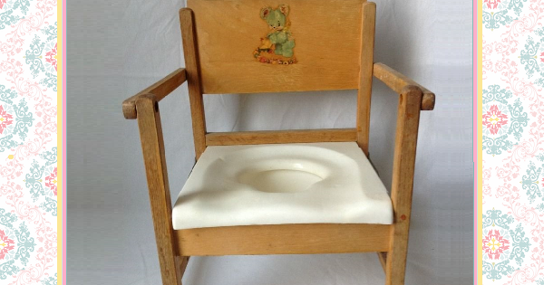 Cute Vintage Potty Chair - 1950s Hedstrom Wooden Folding ...