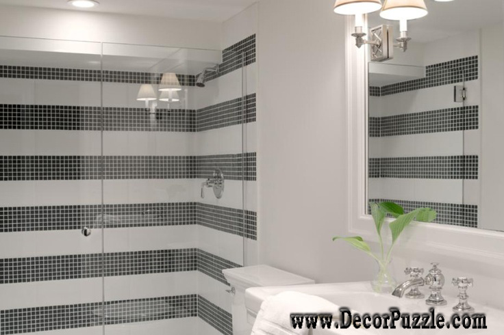 Black And White Tile Ideas For Bathrooms Part - 25: Shower Tile Ideas, Shower Tile Designs, Tiling A Shower, Black And White Striped