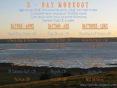 Enjoying the Course: 3-Day Workout - Arms, Abs, Legs