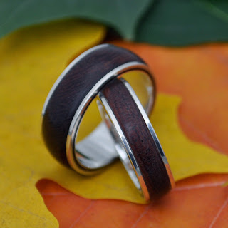 Tierra Guapinol Wedding Band Set, handmade ecofriendly wood rings by Naturaleza Organic Jewelry Tierra Guapinol Wedding Band Set, handmade ecofriendly wood rings by Naturaleza Organic Jewelry