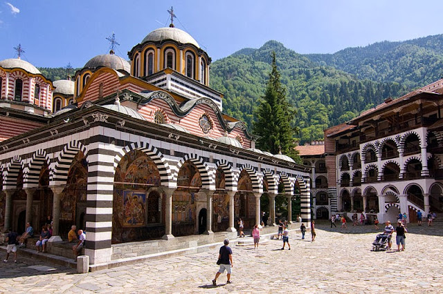 The 10th-century Rila Monastery was founded by Saint Ivan of Rila but built by his students. Photo: WikiMedia.org.