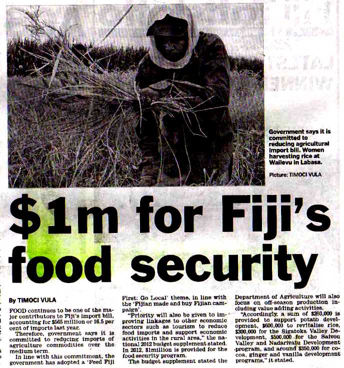 Babasiga Food Security in Fiji