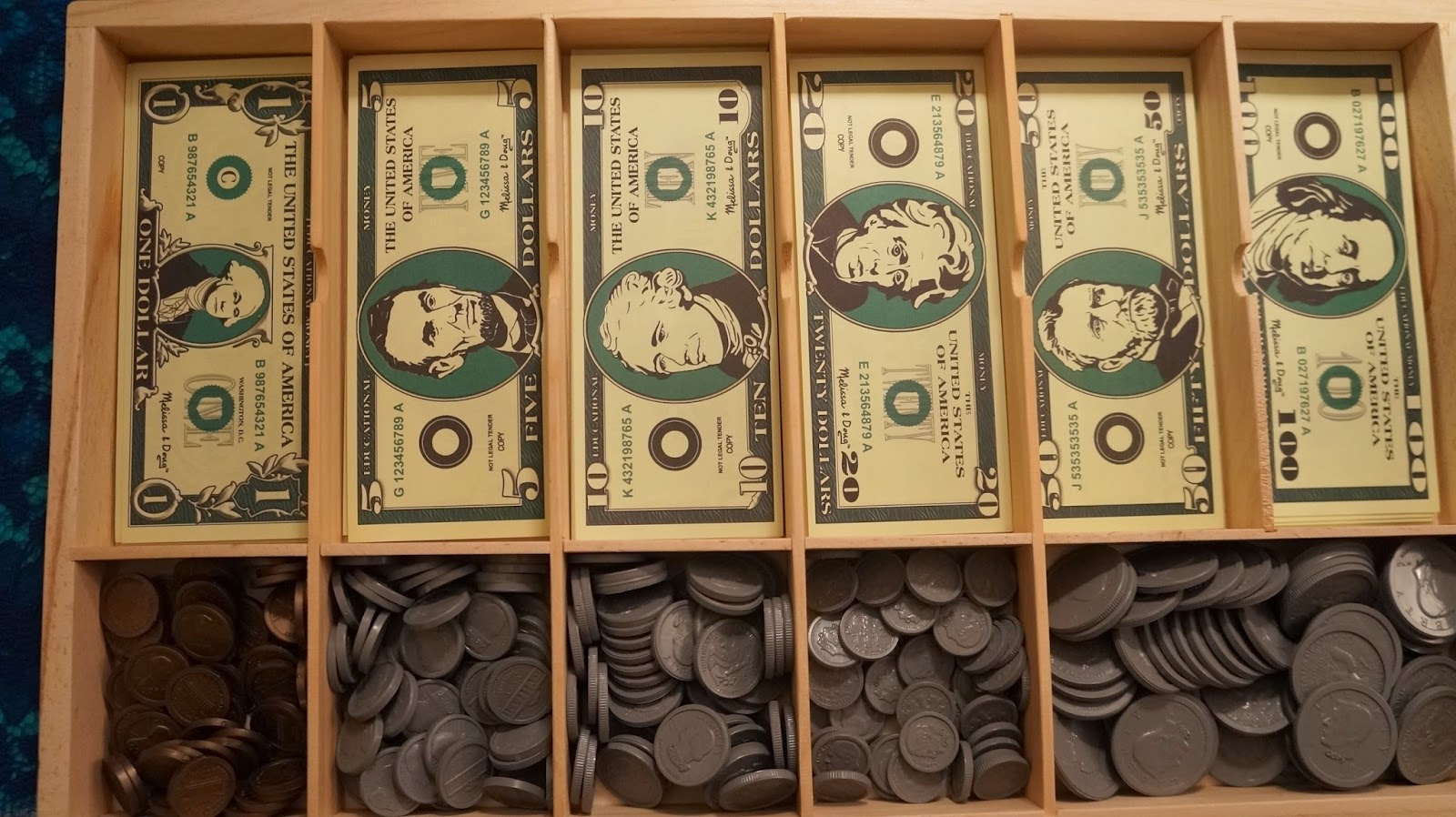 melissa and doug play money set