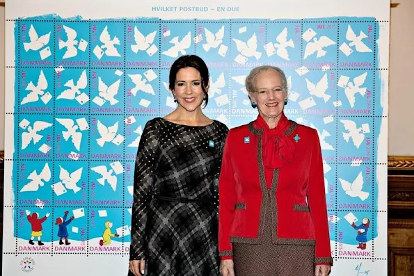  Queen Margrethe and Crown Princess Mary of Denmark attended the presentation of the Christmas Seal for 2015 at the City Hall of Copenhagen, Denmark.