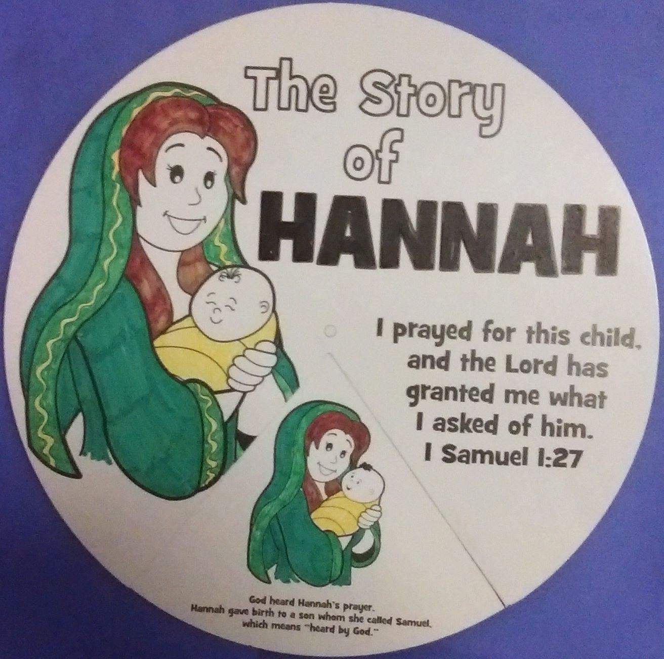 Petersham Bible Book & Tract Depot Colour Your Own Story of Hannah Wheel