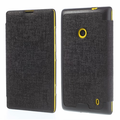 Oracle Grain Texture Slim Leather Flip Case for Nokia Lumia 520 525 - Black Oracle Grain Texture Slim Leather Flip Case for Nokia Lumia 520 525 - Black