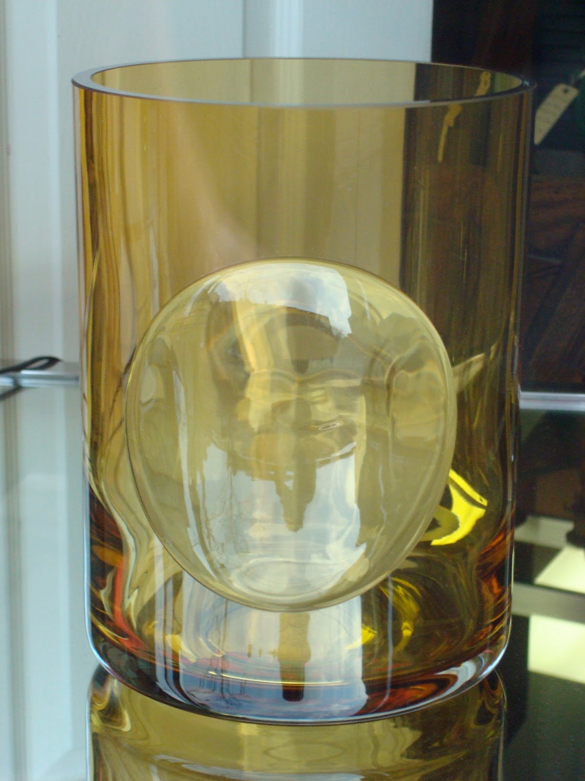 Era Antiques Vintage Amber Colored Glass Art Vase By Zwiesel 1872 Germany The deep amber color is very unique with the detailed swirl pattern on the glass base. era antiques blogger