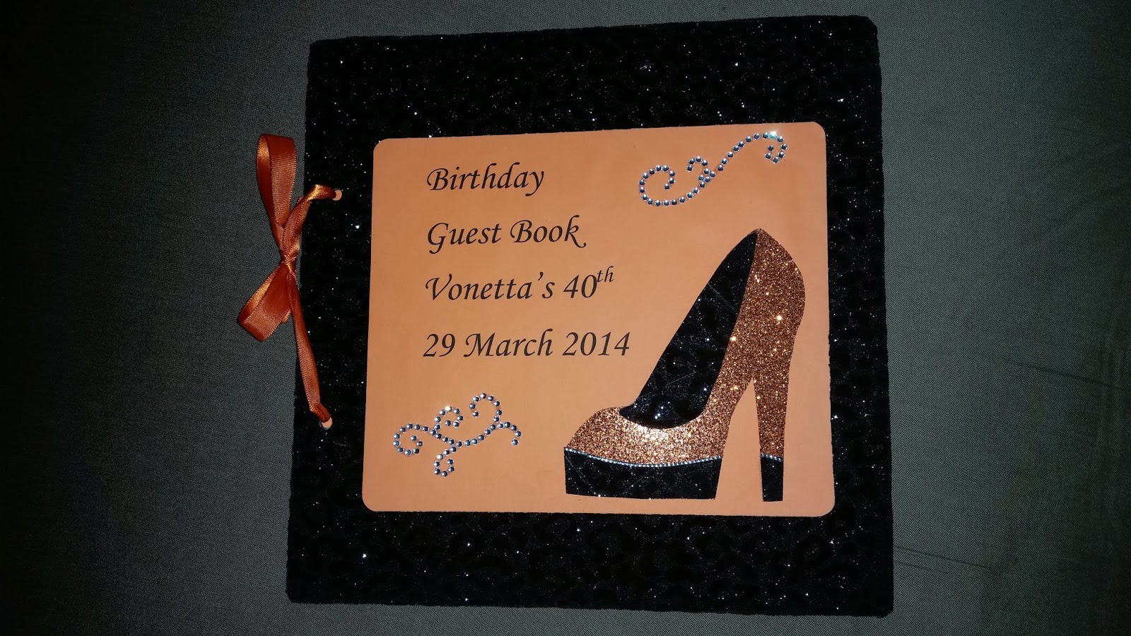 vmc expressions orange and black 40th birthday party guest book