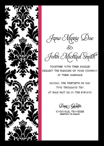 sweet sheets paper boutique damask invitations