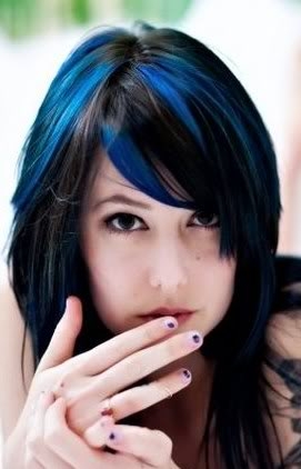 New Purple and Blonde Hair Color negro+mechas+azules - New Purple and Blonde Hair Color
