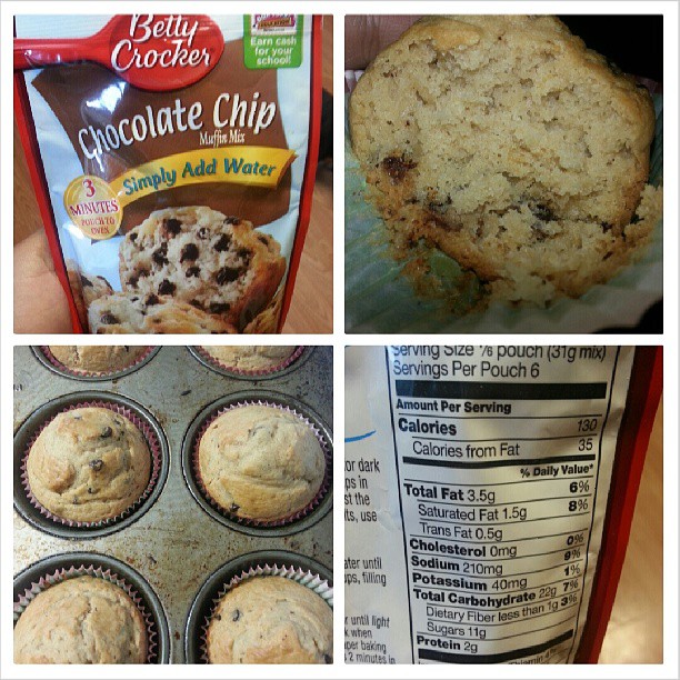 Shannon's Lightening the Load Betty Crocker Chocolate Chip Muffins
