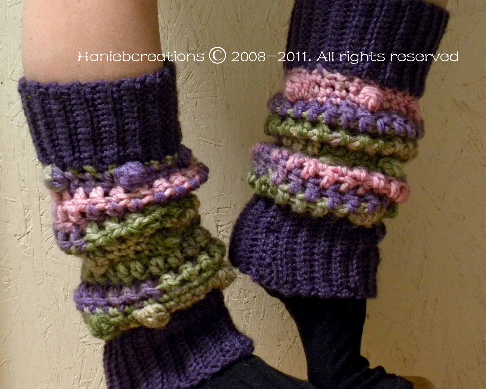 HanieBCreations: Leg Warmers Hand Crocheted Multi-Color Design