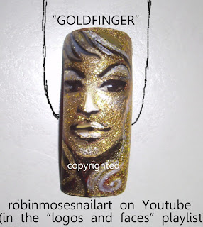 james bond goldfinger tutorial nail art, goldfinger nail, robin moses nail art, 
