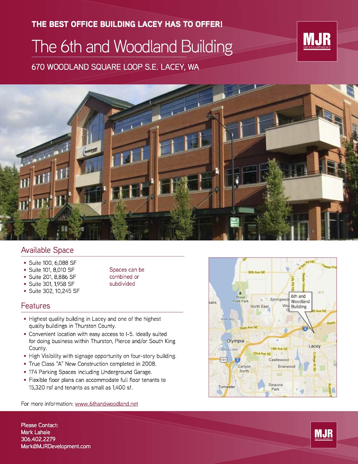 Thurston County Commercial Real Estate 6th and Woodland, Lacey, WA Premier Office Space
