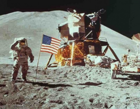 US Flag on the Moon US Flag on the Moon